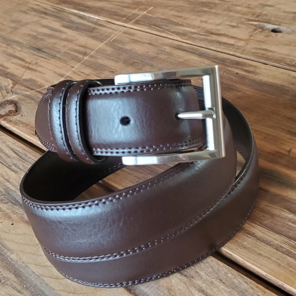 Florsheim Men's Dark Brown Leather Dress Belt Size 42